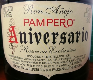 Ron Añejo Pampero Aniversario Reserva Exclusiva - Etiqueta anterior